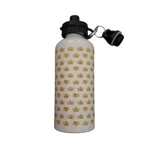 White 20oz Aluminum Water Bottle with Crowns New